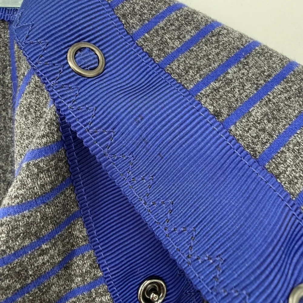 LULULEMON VINYASA SCARF HEATHER GREY‎ BLUE STRIPE INFINITY REVERSIBLE ONE SIZE